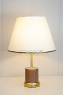 Walnut Marble-Texture Brass Metal Table Lamp - Style 05