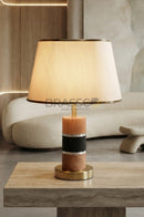 BRC Walnut Marble Texture with Crystal Metal Table Lamp – Luxury Decorative Lighting