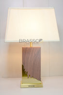 Walnut Table Lamp with Button Switch