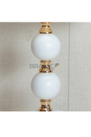 White Ball-Accent Brass Metal Table Lamp