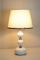 White Ball-Accent Brass Metal Table Lamp