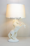 White Dancing Horse Sculptural Table Lamp Pakistan