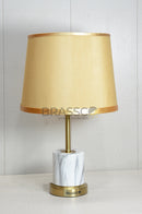 White Marble-Texture Brass Metal Table Lamp - Style 05