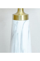 Brassco white marble-texture brass wall lamp with crystal drop accent