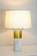 White Marble-Texture Brass Metal table Lamp - Style 01