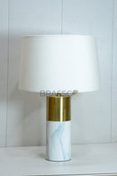 White Marble-Texture Brass Metal table Lamp - Style 01