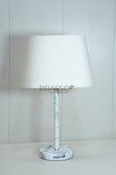 White Marble-Texture Brass Rod Metal Lamp