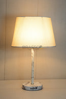 White Marble-Texture Brass Rod Metal Lamp
