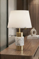 White Marble-Texture Brass Wall Lamp - Style 03