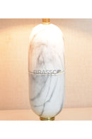 Brassco white oval marble-texture brass wall lamp for luxury home decor