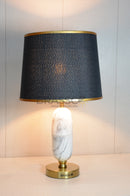 Brassco white oval marble-texture brass wall lamp for luxury home decor