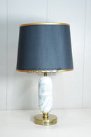 Brassco white oval marble-texture brass wall lamp for luxury home decor
