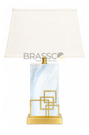 White Square Table Lamp LT07165