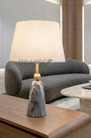 BRC grey marble self texture metal table lamp with natural stone-like finish