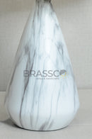 white Marble Cone-Shade Brass Metal Table Lamp