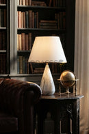 white Marble Cone-Shade Brass Metal Table Lamp