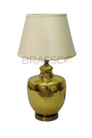 Brass King Hammered Table Lamp Pair
