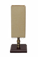 sq wooden base table lamp