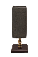 sq wooden base table lamp